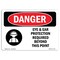 Signmission OSHA Danger Sign, Eye And Ear Protection Required, 10in X 7in Rigid Plastic, OS-DS-P-710-L-1217 OS-DS-P-710-L-1217 - alternate 1